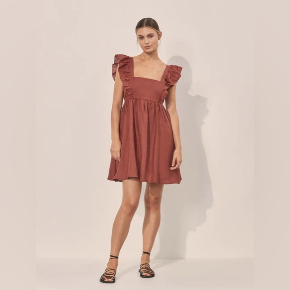 KIVARI Clove Mini Dress in Rust color NWT XS